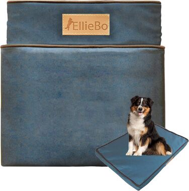 Ортопедичне ліжко для собак Ellie-Bo з memory foam, чорне, вологостійке, для клітки 76 см, розмір M (S - [L56 x W41 x H6cm], Green Water Resistant)