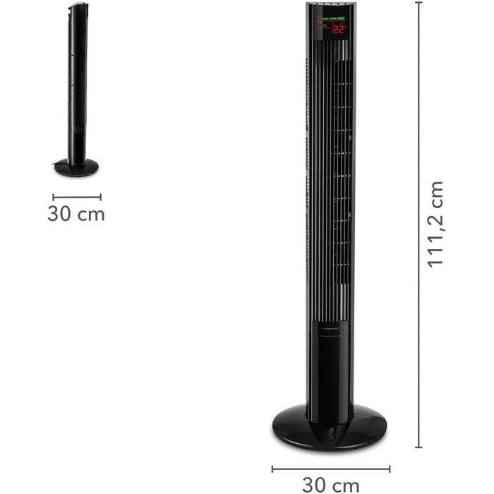 Вентилятор баштовий TROTEC TVE 30 T 112 см, 45 Вт, з осциляцією, 3 швидкості, таймер, білий