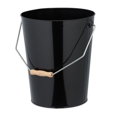 Relaxdays Black Charcoal Bucket with Handle