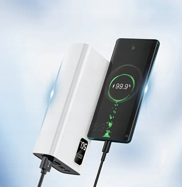 Потужний павербанк Hinne HE34B 50000 mAh, 22.5W, білий, з LED-індикатором