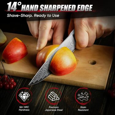 DRAGON RIOT Кухонний ніж професійний, шеф-ніж з ручкою з епоксидної смоли, з піхвою (універсальний)