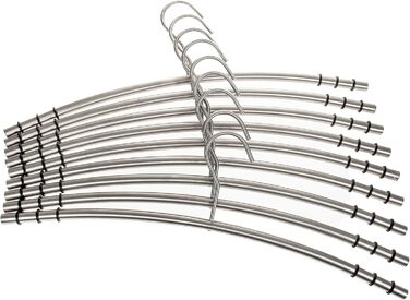 SIDCO Clothes Hangers Stainless Steel, 9 x Coat Hangers Metal Hangers Hanger Set w. Non-Slip