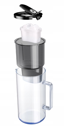 Фільтрувальний глечик Aquaphor Glass, 2,5 л, чорний