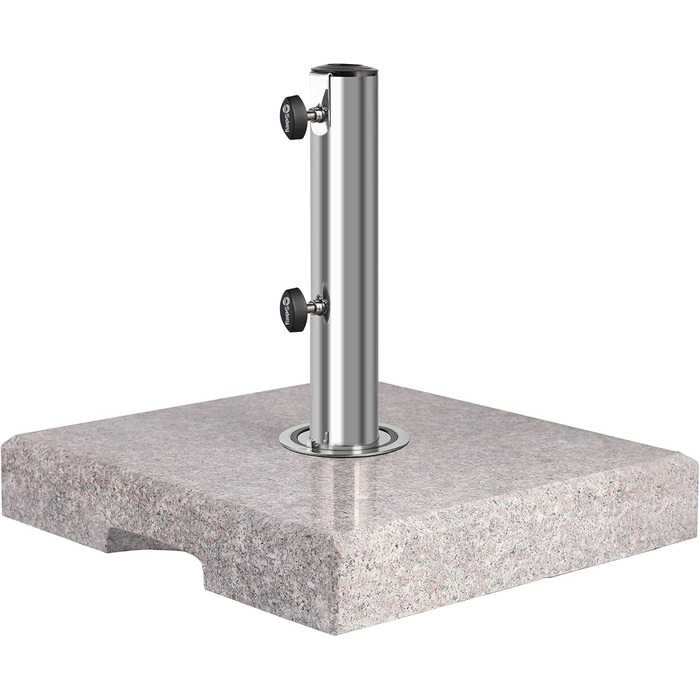 Sekey Parasol Stand with Stainless Steel Tube, High-Quality Base, for Umbrella Poles up to 22-38 mm, Balcony Parasol Stand 25KG Square Grey