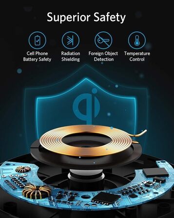 Бездротовий зарядний пристрій Anker 313, Qi-сертифікований, 10W, для iPhone 17/16/15/14/13, SE 2020, AirPods (без адаптера живлення)