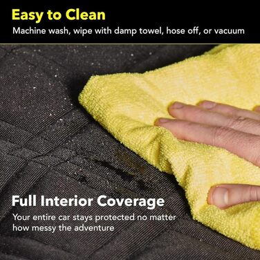 Meadowlark® Автомобільна підстилка для собак - водовідштовхувальна, повна комплектація, з сітковим віконцем, захист від шерсті, бруду та подряпин. Включає 2 чохли на підголівники. Розмір XL (152.5 x 162.5 см), чорний