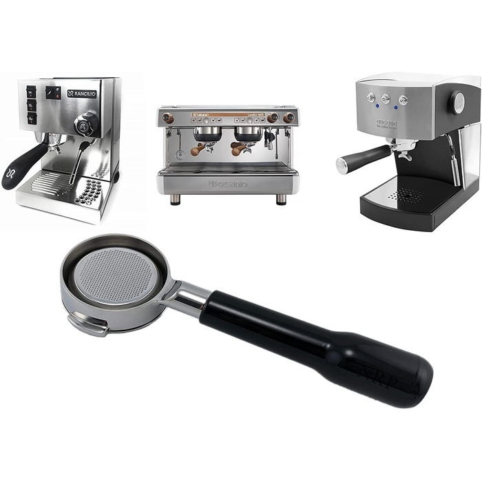 Bottomless Portafilter 58mm for E61, with Stainless Steel Replacement Filter Basket and ABS Handle