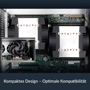 ARCTIC Freezer 4U-M (Rev. 2) - Кулер для серверних процесорів AMD та Intel, 2 x 120 мм вентилятори, 400–2300 rpm, Rack Fan