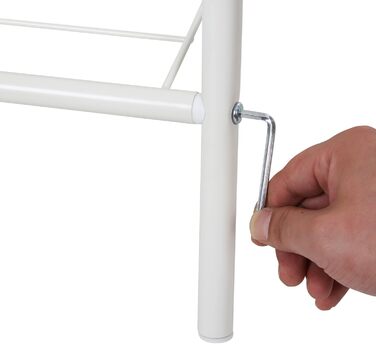 SONGMICS Vintage Style Clothes Rack Coat Stand with Clothes Rail and 2 Shelves Made of Metal 92 x 173 x 41 cm (W x H x D), Cream White, HSR07W (90 x 44.5 x 173 cm)