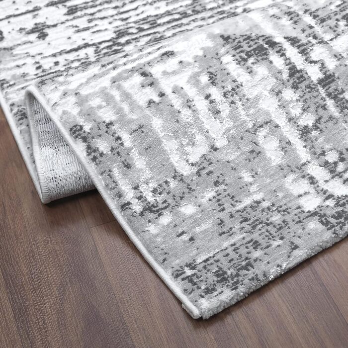 Килимок для вітальні SANAT Harmony - короткий ворс, 120x160 см, світло-сірий, сертифікат Öko-Tex 100, підходить для вітальні, передпокою, їдальні, спальні, кухні та дитячої кімнати