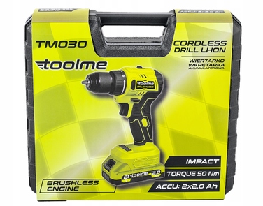 Акумуляторний ударний шурупокрут Toolme 20 В, безщітковий, 2 акумулятори в комплекті