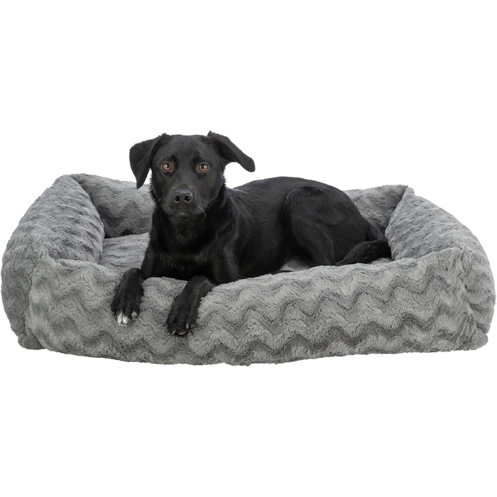 Ортопедичне собаче ліжко TRIXIE Vital Loki 65x50 см - м'яке ліжко з Memory Foam для собак, сірого кольору, розмір L
