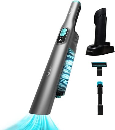Ручний пилосос Cecotec Conga Rockstar: 210 Вт, цифровий, 20 кПа, до 40 хв роботи, 2 режими, аксесуари, для килимів та матраців, сірий (Micro +)