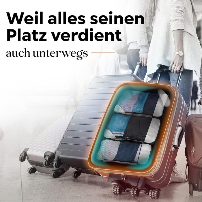 Набір кубиків для пакування з компресією для валізи та рюкзака, 3 шт, Alpine Slate (сірий)
