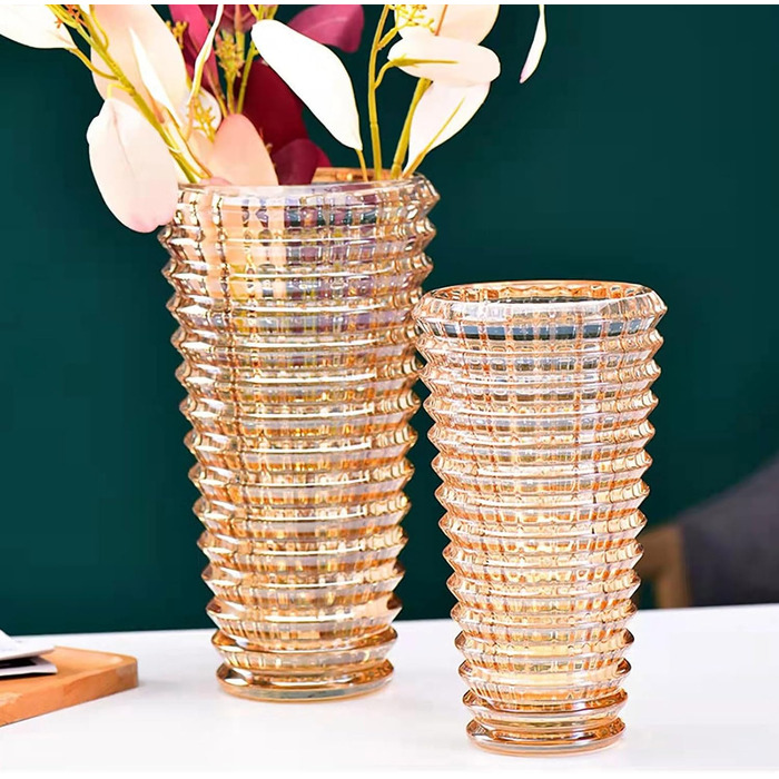 Ваза 23 см Kristallglas - циліндрична ваза з прозорого скла, велика декоративна ваза для квітів та гідропоніки, подарунок на весілля, новосілля