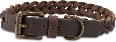 Сплетене шкіряне нашийник для собак – міцний ручної роботи, з високоякісної шкіри буйвола, Clarissa (M (36.0-45.0cm))