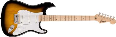 Squier Sonic Stratocaster: електрогітара в комплекті з підсилювачем Fender Frontman 10G, чорний, кленова накладка, Gig Bag, Fender Play (2-Farben Sunburst)