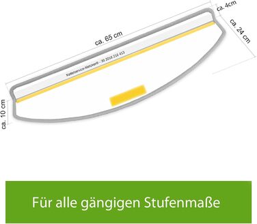 Ступінчасті килимки для сходів Prerow від Kettelservice-Metzker, напівокруглі, антрацит, 15 шт.