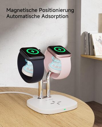 Зарядна станція SwanScout для Apple Watch 10 та AirPods Pro (704A, 3.3W, біла)