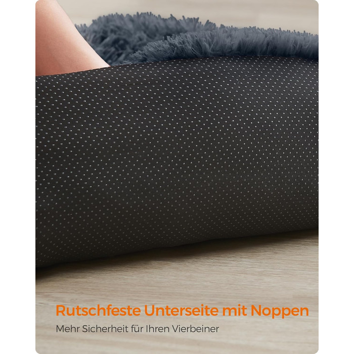 Ліжко для собак Feandrea FluffyHug, м'яка плюшева, 80x75x16 см, сірий Ombré, для собак малого та середнього розміру