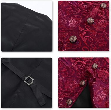 Жаккардова жилетка для чоловіків Allthemen: елегантна ансамблева жилетка для весілля та свят, червона (L)