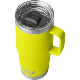 Термокружка YETI Rambler 20 oz (591 мл), нержавіюча сталь, ізольована, кришка Stronghold, колір Firefly Yellow