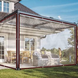Waterproof Transparent Tarp with Eyelets, Transparent Tarp for Outdoors, Tent Transparent Tarps Garden, Tent Tarp Cover, Weatherproof Tarp for Folding (3x4m)