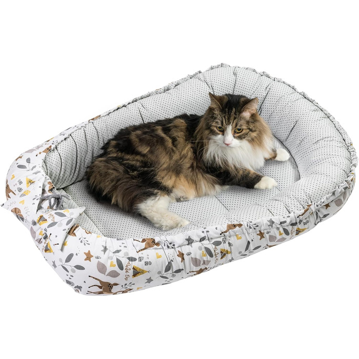 Килимок для кота та собаки Medi Partners 75x60x10 см: м'яке ліжко-гніздечко з зірками (лайка)