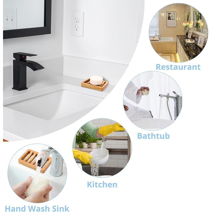 Дерев'яна мильниця з теку (водоспад) від HTB - мильниця з дерева для ванної, кухні, умивальника та стільниці