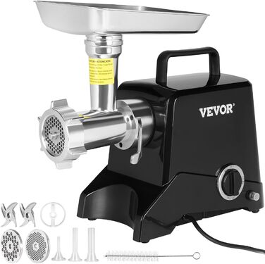 VEVOR 1100W Electric Meat Grinder - Stainless Steel, 250kg/hr - Commercial Meat Processing Machine for Restaurant, Butcher Shop, Supermarket