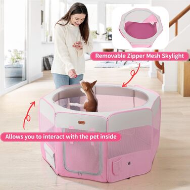 Летячий вольєр для котів, розкладний вольєр для котів, клітка-вольєр для котів, ігровий вольєр для кошенят, рожевий котячий вольєр для дому та вулиці, XL