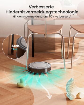 Робот-пилосос LEFANT M310 сірий: потужність 4500Pa, 180 хв роботи, Wi-Fi керування, для тварин та твердих поверхонь