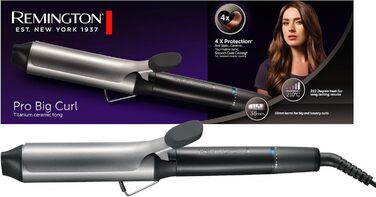 Плойка для волосся Remington Pro Big Curl CI5538: великі локони, 38 мм, захист, кераміка, турмалін, дисплей 210°C, чорна
