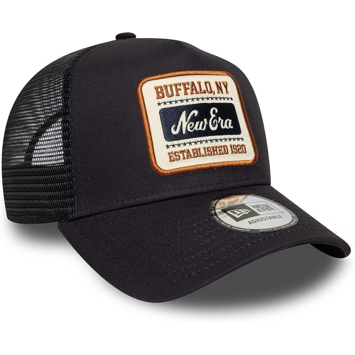 Кепка New Era A-Frame Trucker Distressed Patch Olive/White Buffalo NY