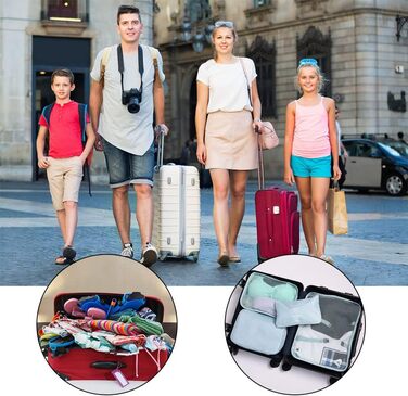 Органайзер для валізи OSDUE, набір 9 шт., Packing Cubes, водонепроникні сумки для одягу, сумки для пакування, косметичка, кишеня для USB-кабелів (Бежевий)