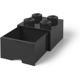 Скринька LEGO Room Copenhagen, 4 відсіки, 4,7 л, чорна, пластик, стільова, для зберігання іграшок