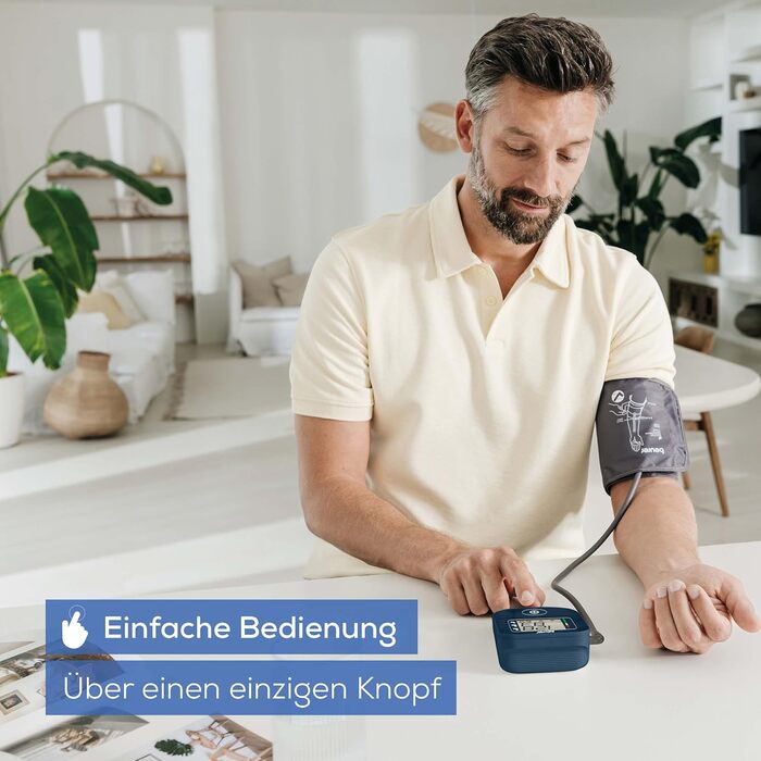 Тонометр Beurer BM 25 для вимірювання артеріального тиску на плечі, простий у використанні, з USB-C, для обхвату плеча 22-42 см