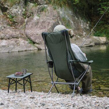 Складний туристичний стул Naturehike - легкий, для риболовлі, пікніка, хайкінгу (сірий, зелений)