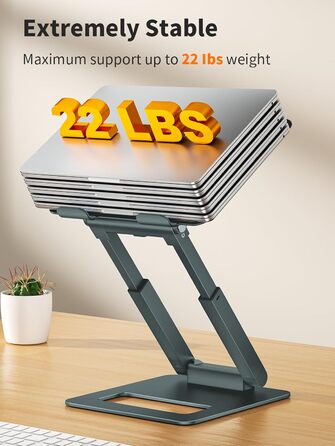 Adjustable Laptop Stand for Desk - Telescoping Design, Ergonomic Riser for 10-17 inch Laptops (Gray)