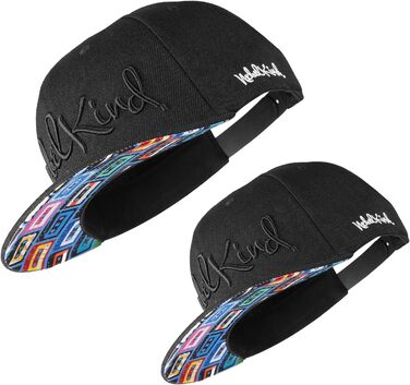 Кепка Snapback Nebelkind для чоловіків та жінок, унісекс, регульована, стильна, streetwear, бейсболка з прямим козирком, ретро (чорний, багатокольоровий)