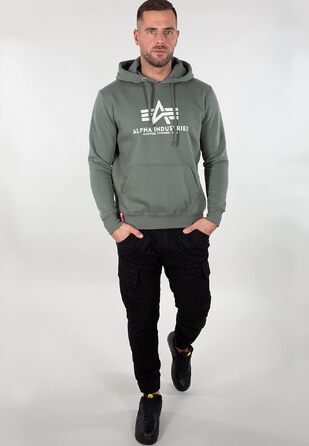 Чоловіча базова толстовка-худі Alpha Industries Basic Hoody, колір Vintage Green, розмір L