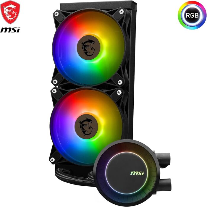 MSI MAG CoreLiquid E240 - Смарт-система водяного охолодження CPU, чорний, сумісна з AMD та Intel