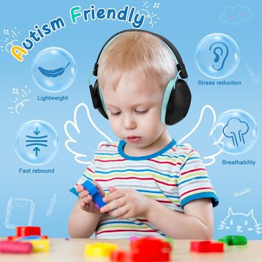 Захист вух для дітей: навушники від шуму для дітей з аутизмом, пасивний захист вух для школярів, регульовані навушники для концертів (чорний)