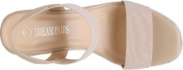 Босоніжки жіночі DREAM PAIRS на танкетці, еспадрильї, бежеві, 40 EU