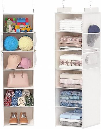 Організатор для шафи Extra tief – 6-ярусний, з 4 кишеньками з сітки, для дому, студентського гуртожитку, кемпінгу, економія місця