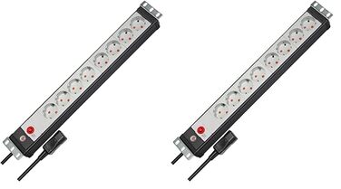 Бренненштуль Преміум-лайн: мережевий фільтр 8-fach (2 шт.) для серверних шаф, 3м, Made in Germany, чорний/світло-сірий