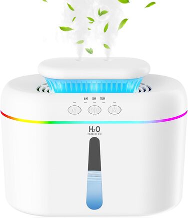 Зволожувач повітря 2L з нічним світлом для дитячої кімнати, рослин та дому (білий)