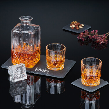 Relaxdays 12-Piece Slate Coasters, 10x10 cm