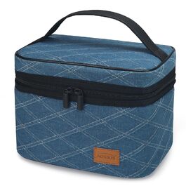 Легка термосумка-ланчбокс для їжі: складана, водонепроникна, у синій клітинку