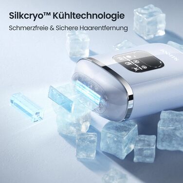 Прилад для епіляції IPL 22J, 78W, з охолодженням сапфіром, для дому, для обличчя, бікіні, пахв, блакитний